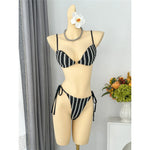 4PCS Striped With Long Sleeve Pants Bikini Female Swimsuit Women Swimwear Bather Bathing Suit Swim Four-pieces Bikini set K8072