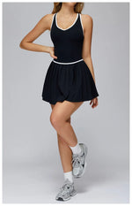 Women's Nude Yoga Clothes Beautiful Back and Slim Fit Two Anti Glare Dresses Outdoor Sports Running and Leisure Fitness Clothes