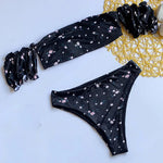 Sexy Ruffled Frill Off Shoulder Bikini Women Swimwear Female Swimsuit Two-pieces Bikini Set Ribbed Bathing Suit Swim Beach Wear
