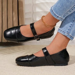 Woman's Casual Flats Shoes Round Toe Large size ladies shoes Retro French Mary Jane Dress Flat New Summer Solid Comfortable shoe