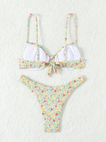 New Sexy Floral Print Push Up Bikini 2024 Women Swimwear Female Swimsuit Two Pieces Thong Bikini Set Bather Bathing Suit Beach