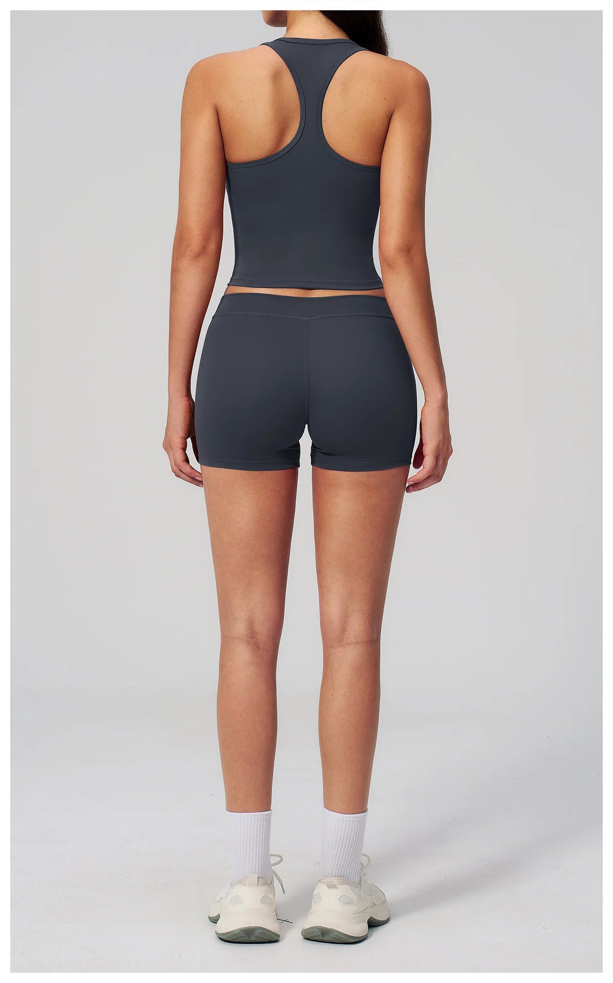 Gym Women Yoga Sets Women Brushed Square Neck Slim Sports Tank Top Fitness Suit Outwear Running High Waist Shorts Tracksuit
