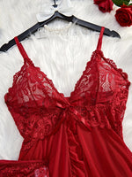 Lace Lingerie Set Women's Sexy Babydoll Chemise Romantic Ruffle Nightgown Delicate Panty Set New Hot Fashion Gift Luxuriou
