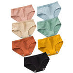 7Pcs/Set Cotton Panties Low Waist Briefs Women Sexy Lingerie Female Underpants Panty Solid Color Breathable Underwear Intimates
