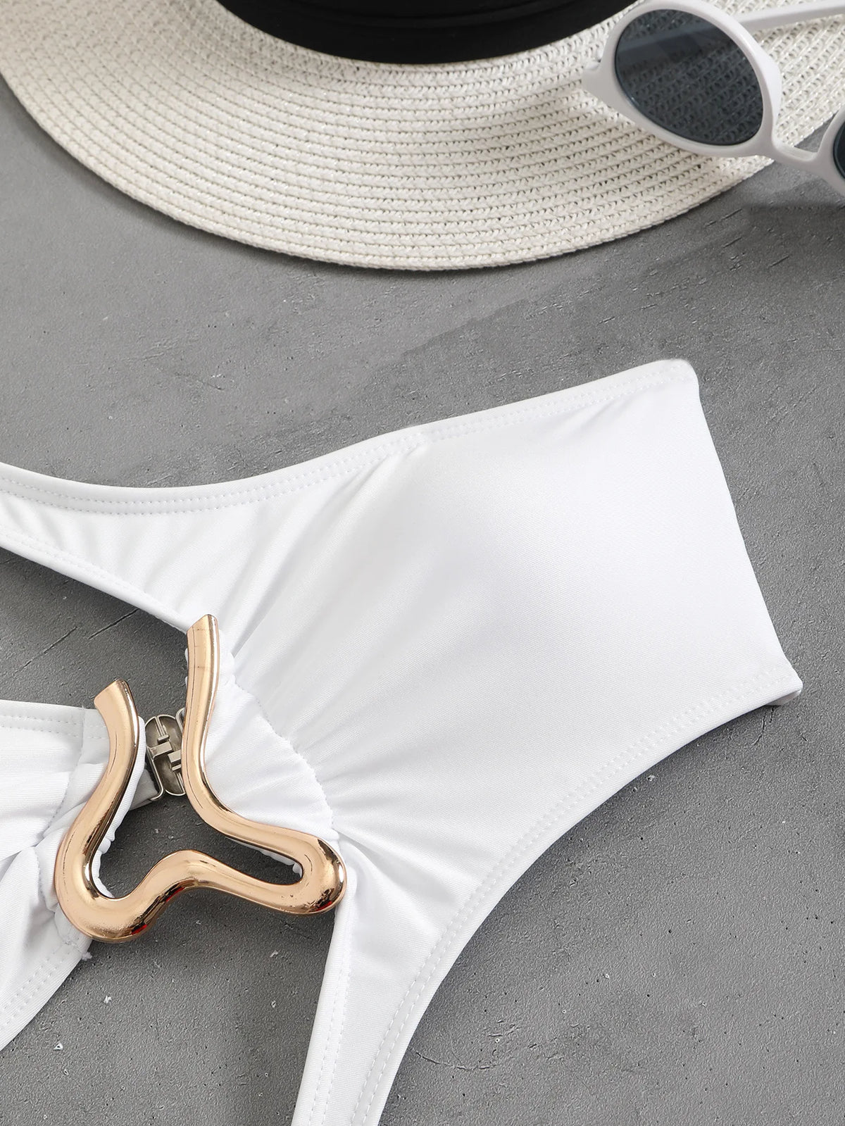 DEKA Hollow Out Bikini One Shoulder Swimwear 2025 Women Metal Designer Backless Thong One Piece Swimsuit Summer Bathing Suits