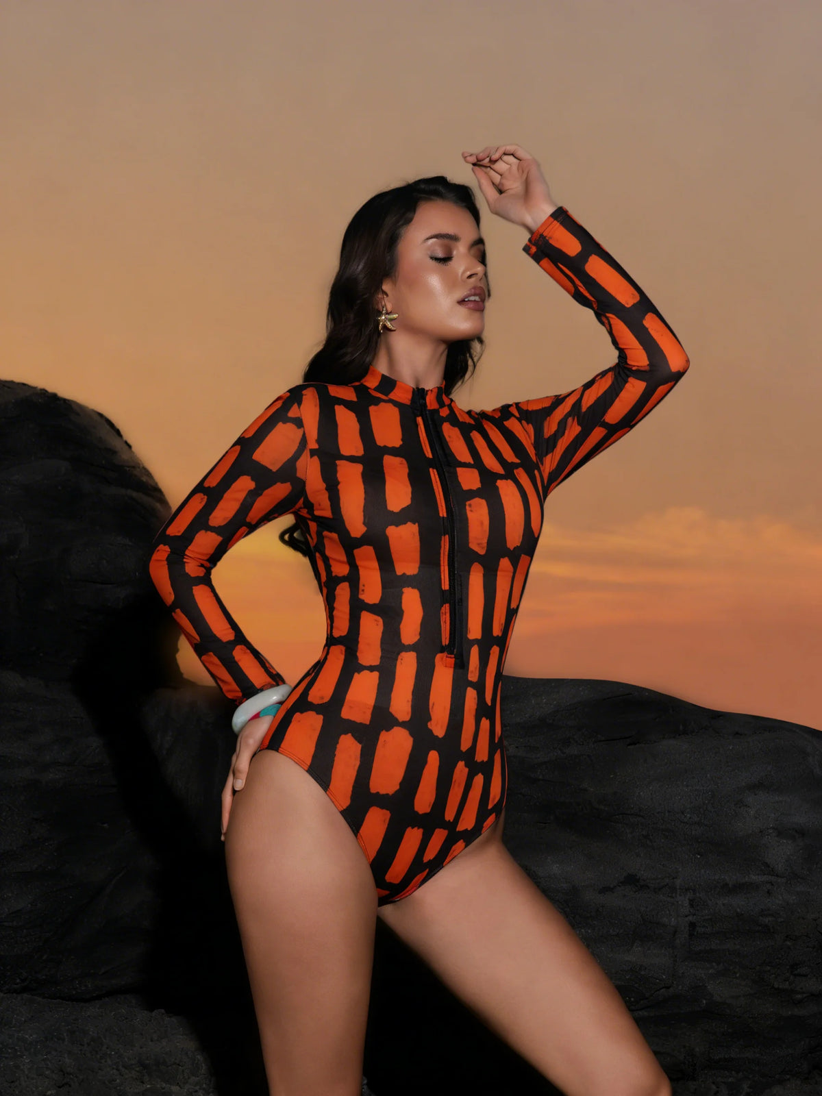 2026 Swimwear Women Long Sleeved Sun Protection One Piece Swimsuit For Female's Sports Bathers Swimming Bodysuit Beach купальни