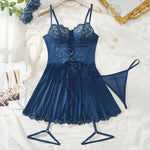 New Garter Pajamas Exquisite Women's Lingerie Fancy Bra With Thong Leg Rings Erotic Nightgowns Plus Size Underwear Sleepwear Set