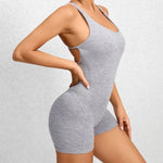 Seamless Yoga Jumpsuits Sports Fitness Pleated Peach Hip-lifting Beauty Back Dance Jumpsuit Workout Gym Shorts Set for Women