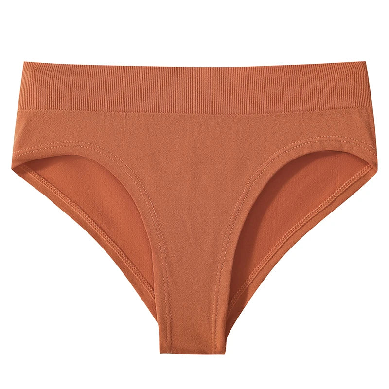 1Pc High Rise Panties Briefs Female Underpants Solid Color Women Seamless Underwear Sexy Lingerie Comfort Sport Intimates S-XXXL