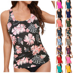 Women Tankini Swimwear Tops Full Coverage Swimsuit Floral Leopard Print Swim Vest Bathing Suit Swimming Suit Summer Beach Wear