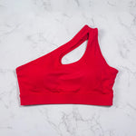 DIAS FIT JOY Women One Shoulder Sports Bras Yoga Top Vest Yoga Gym outdoor sport Running Fitness Underwear