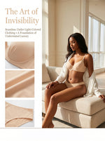 Women Nude Bra Set Invisible Underwire 3/4 Cup Sexy Lace 2 Piece Lingerie Bra and Panties B2807