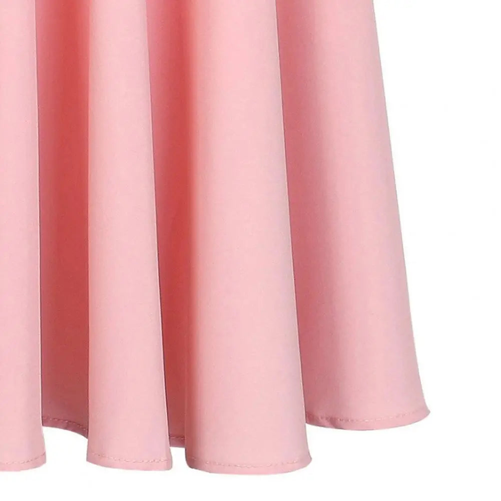 Women Skirt Elastic High Waist A-Line Style Skirt Solid Color Large Hem Skater Skirt Bohemia Style Skirts Women's skirt