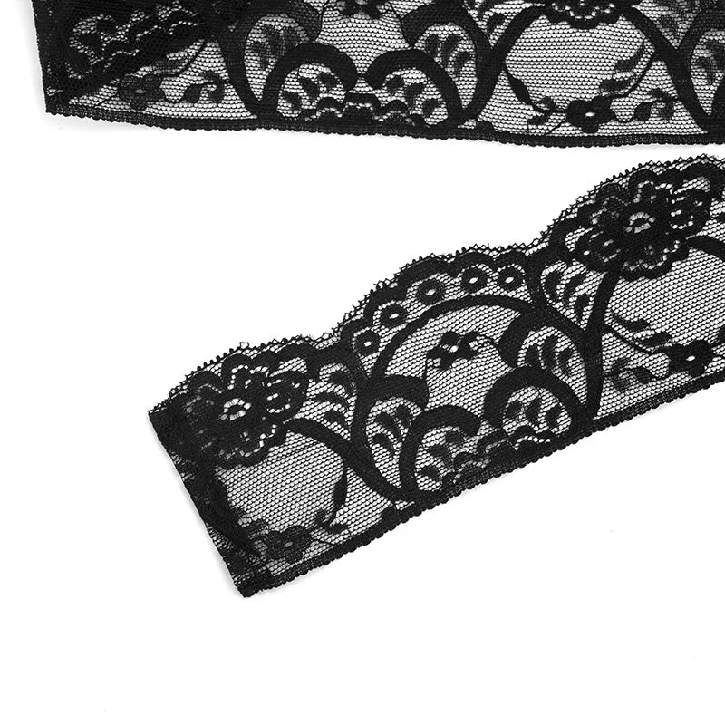 FDYOUI Woman Clothes Summer Bandage Lace Corset T-shirt 2026 Sexy Off Shoulder See-through Crop Tops Evening Party Top Black