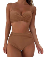 Push Up Bikini Leopard Swimsuit Women Sexy Solid Swimwear Female Floral Bathing Suit Ruched Beachwear XL High Waist Bikini 2026