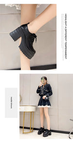 Spring Women Pumps Black Loafers Chunky 10CM High Heels High Platform British Autumn Ladies Thick Bottoms Shoes 2026 New