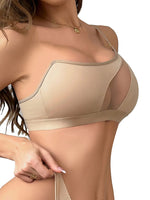 Ladies' hollowed out perspective strapless bra, sexy and sponge free bra