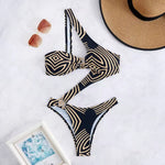 One Shoulder One Piece Swimsuit Woman Trikini Ring Linked Swimwear Thong Beachwear Woman 2025 Bathing Suits Holiday Pool Summer