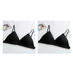 2Pcs/Set Cotton Bras For Women Push-Up Brassiere Sexy Lingerie Female Wire Free Seamless Underwear 1/3 Cup Padded Bralette