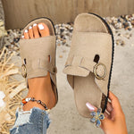 Fashion Buckle Summer Birken Slippers Women 2026 Plus Size 43 Platform Sandals Woman Clogs Thick Sole Beach Sandals Female