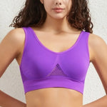 Women Mesh Panel Seamless Tank Bra Sports Wireless U Back V-Neck Vest Style Bralette Sexy Lingerie Multi Colors Intimates S-5XL
