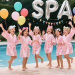 6-15 Set Muti Colors Spa Party Robe for Girls Kids Birthday Party Supplies Favors Spa Day Robes Gowns Sleepover Pyjama Party