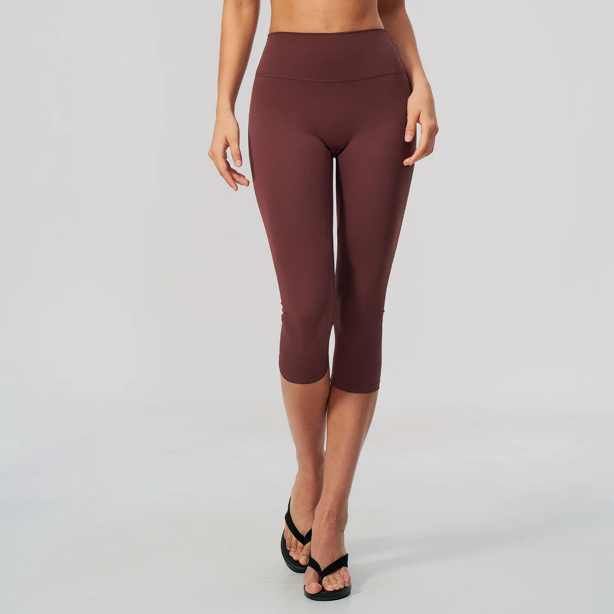 NCLAGEN Sport Leggings Women High Waist Yoga Capris Tight Slim Fit Mid Length Running Sports Pants For Outdoor Fitness Workout