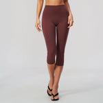 NCLAGEN Sport Leggings Women High Waist Yoga Capris Tight Slim Fit Mid Length Running Sports Pants For Outdoor Fitness Workout