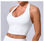 Ladies Sports Bra Sexy Hanging Neck High Support Impact Yoga Underwear Running Fitness Gym Push Up Workout Bra Padded Bralette