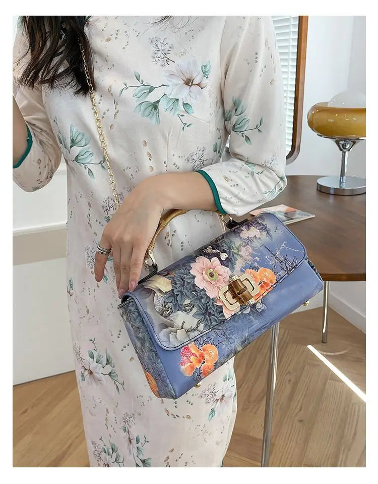 Vintage Bamboo Top Handle Bag Classic Mother Chic Lady Bags Women Shoulder Crossbody Bag Chain Bags Women's Handbags Purses