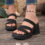 Women Sandals Summer Outdoor Wear French Style Sandals Thick Bottom Heightening Anti-Slip Shoes Fashionable Slip-On Shoes Women