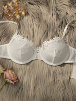 Hot selling women's sexy embroidered lace flower bra without steel ring gathering push up close fitting underwear MR2639