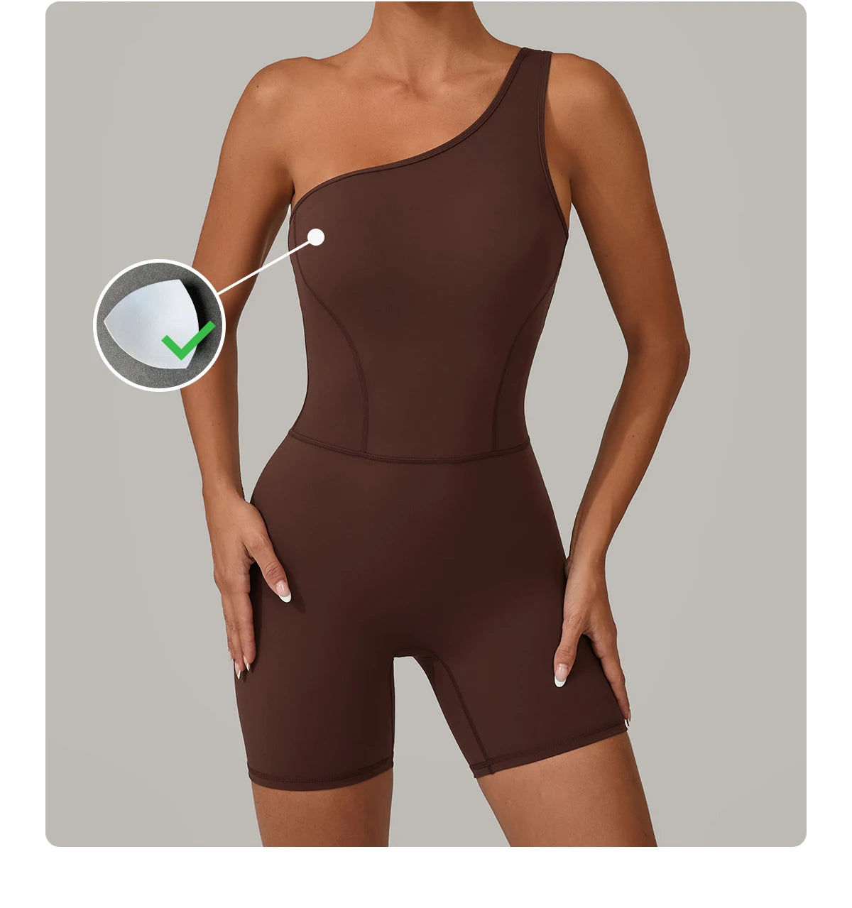 One Shoulder Women Sports Jumpsuit Sleeveless Yoga Rompers Backless Sportswear Women Workout One Piece Bodysuits Female