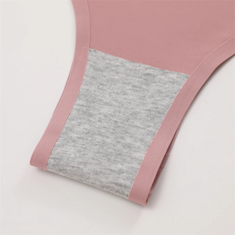 5PCS Seamless Maillard Panties Ultra-thin Brazilian panties Women Ice Silk Underwear Sexy Panty Low Waist G-string Female Solid