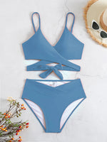 Cross Wrap High Waist Bikini Sets Sexy Red Brazilian Biquini Swimsuit Two Pieces Swimwear Women 2024 Bathing Suits Beach Wear