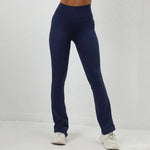 Women's Seamless Yoga Leggings Pants Sports Fitness Peach Hip-lifting High Waist Slimming Dance Training Workout Flared Pants