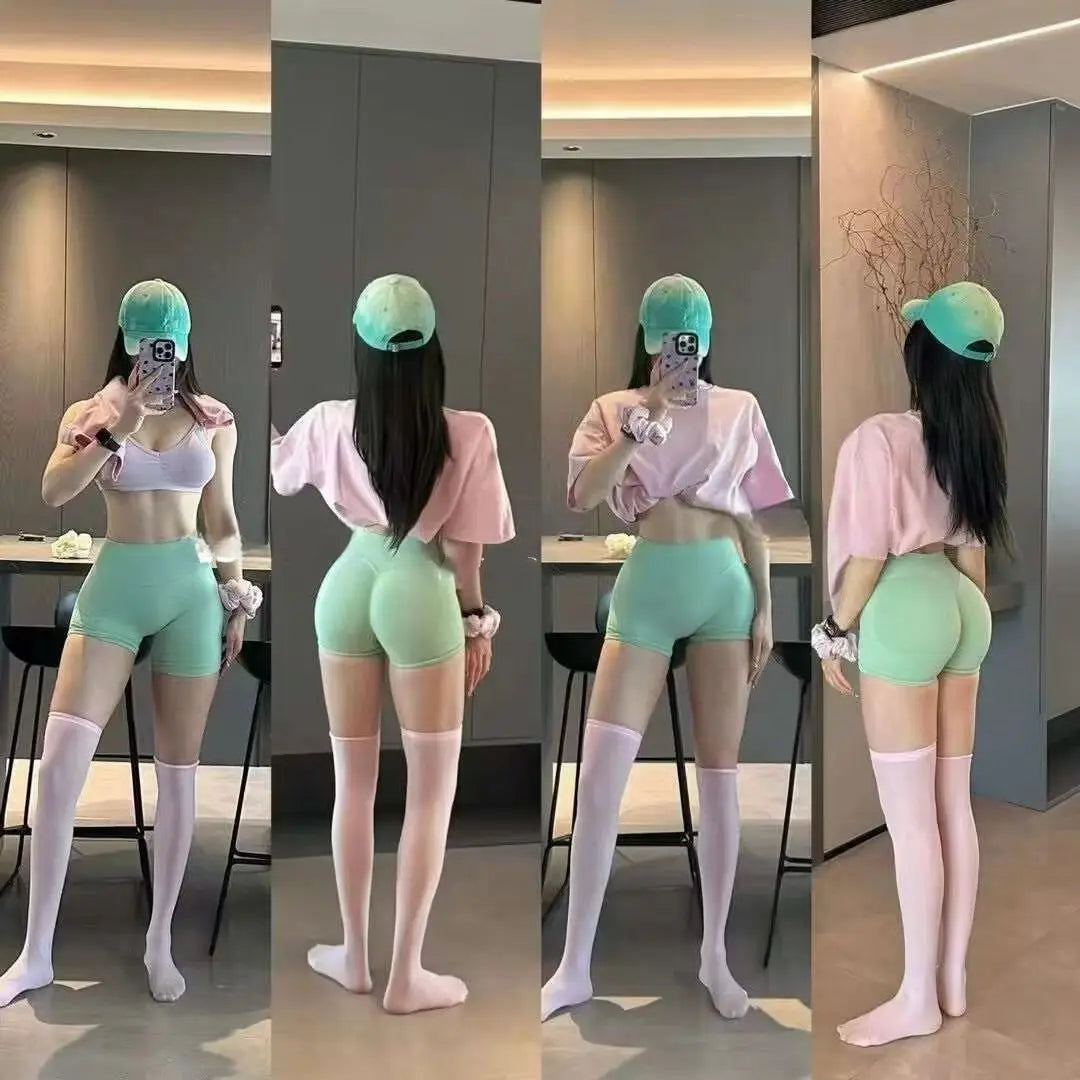 Shorts Low Ribbed Band Gym Shorts Women Workout Clothes Scrunch Bum Seamless Shorts Yoga Biker Sports Shorts