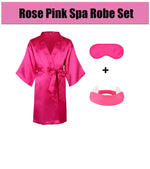 1Set Kids Silk Satin Robe Spa Party Robes for Girl Kimono Bathrobe DIY Spa Birthday Squad Robes Slumber Robe Party Favors