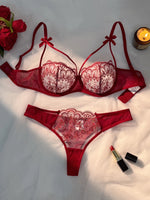 New 2-piece Women's Fashion Black Bra & Brief Sets Intimates Women's Comfortable Lightweight Bow Semi Transparent Lingerie Set