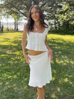 Foridol White Lace Summer Women Set Sleeveless Crop Top+midi Skirt Outfits 2025 Beach Holiday Chic Vintage Sundress Dress Set