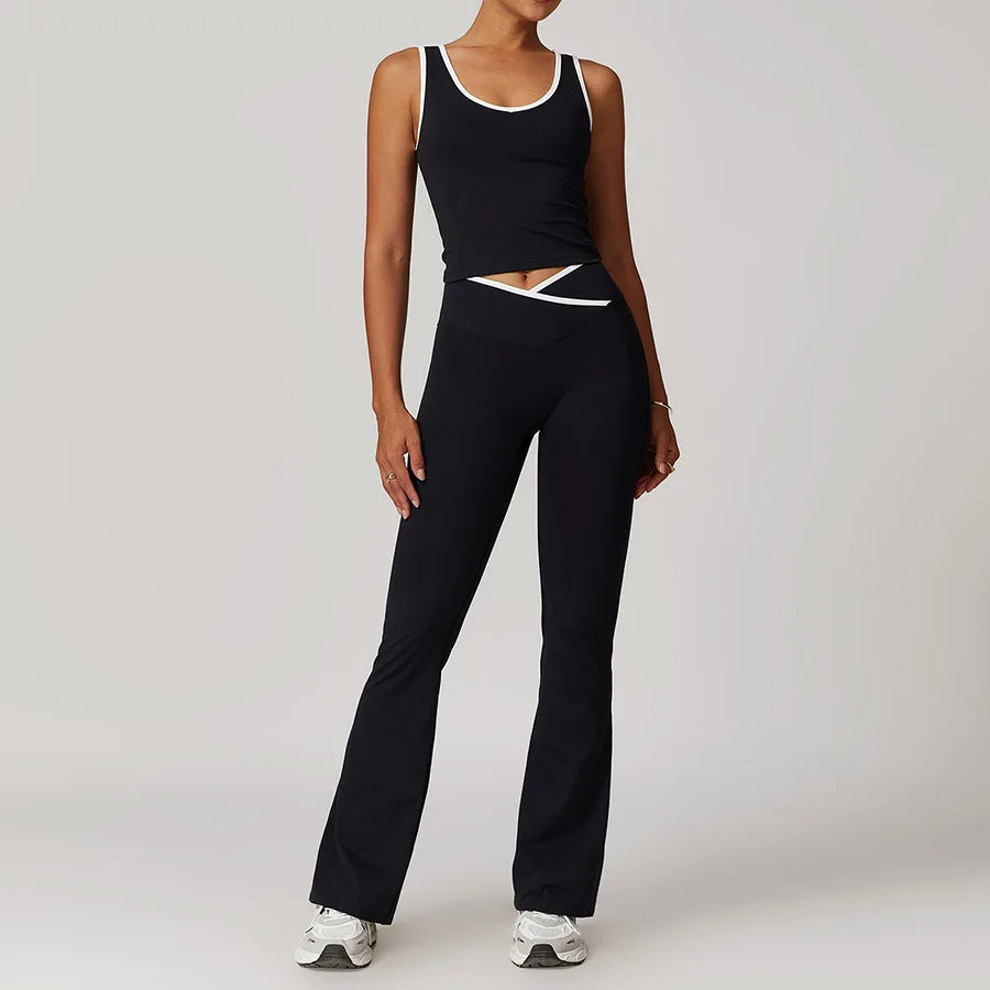 Yoga Set2 Pieces Workout Outfits Fitness Sportswear Gym Tracksuit High Waist Leggings Sports Bra Athletic Wear Women Clothes