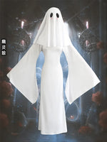 Sexy Ghost Costume for Women, White Gothic Dress, Ghost Cosplay Outfit, Halloween Party Dress, Elegant Scary Boo Lady Costume