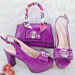 Doershow beautiful Italian Shoe and Bag Set New Shoes and Bag Set In Italy pink Color Italian Shoes with Matching Bags HFG1-23