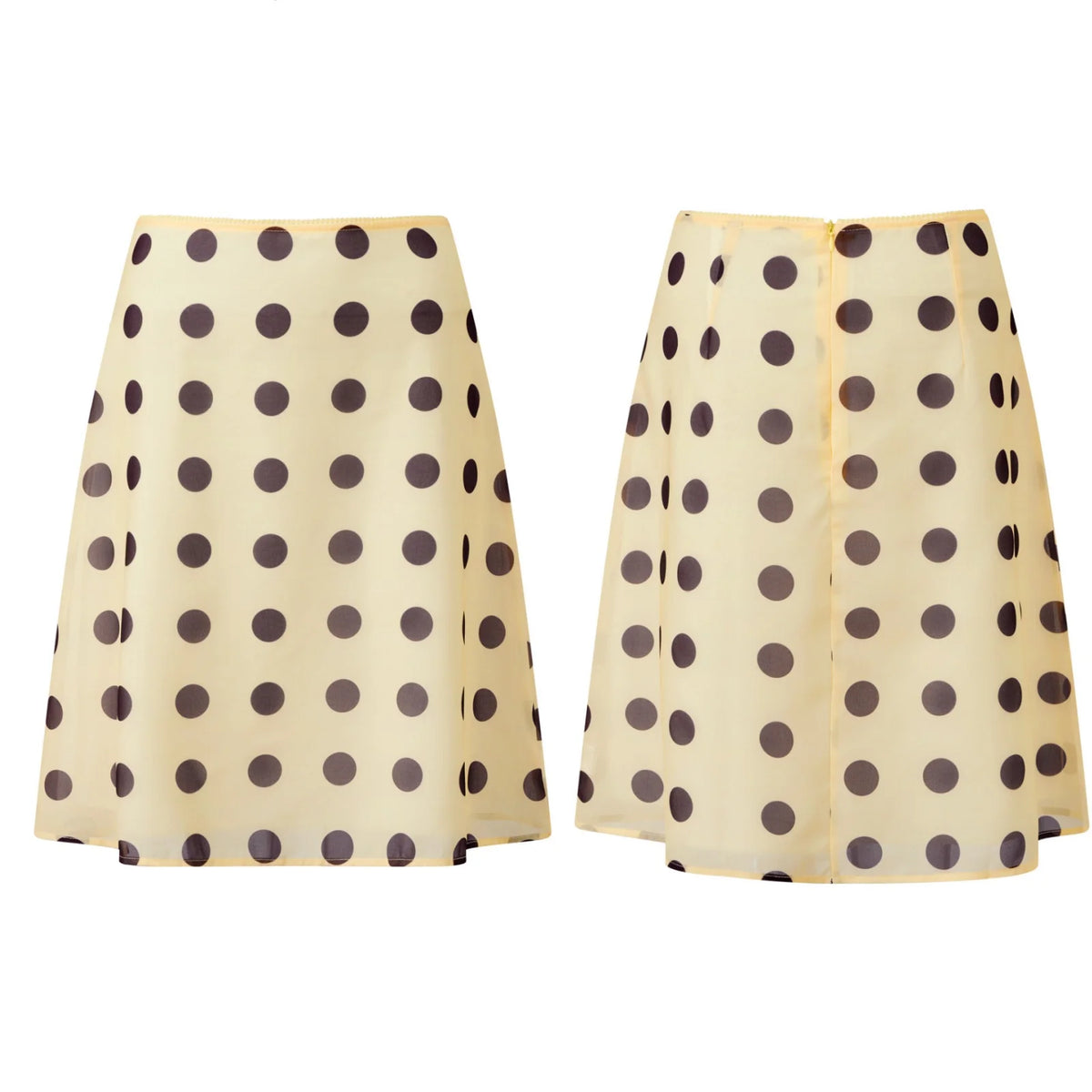 Women's Dots Print Mesh Midi Skirts Vintage Low Waist A-Line Skirts Loose Fit Flowy Skirts Summer Daily Casual Streetwear