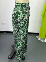 Women's 2026 Summer Versatile Printed Elastic Waist Wide Leg Pants