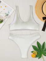 Sexy Sports Thong Bikinis Women Swimsuits Female Swimwear 2025 Bronzing Bikini Set Bathing Suit Gold Silver Beachwear Biquini