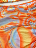 Sexy Orange Gradient 3 Piece Bikinis Sets Women Push Up Pleate Skirt Swimsuit Summer Bathing Suit Cover Up Swimwear Biquini 2024
