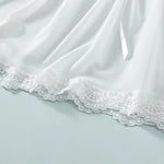Sexy WhiteTulle Nightdress Woman Lingerie & ThongV-neck Open Sleep Skirt Erotic Pajamas Garter Dress Set See Through Nightwear
