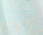 Sleeveless Top Skirt Two Pieces Matching Set for Women Light Blue Vintage Skirt Set French Style Embroidery Cotton Dress Set