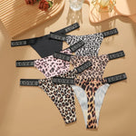 New Women's Smooth Low Waist Sexy Panties Women Thongs Rhinestones Letter Diamonds G-string Sports Thong Briefs T-back Shiny